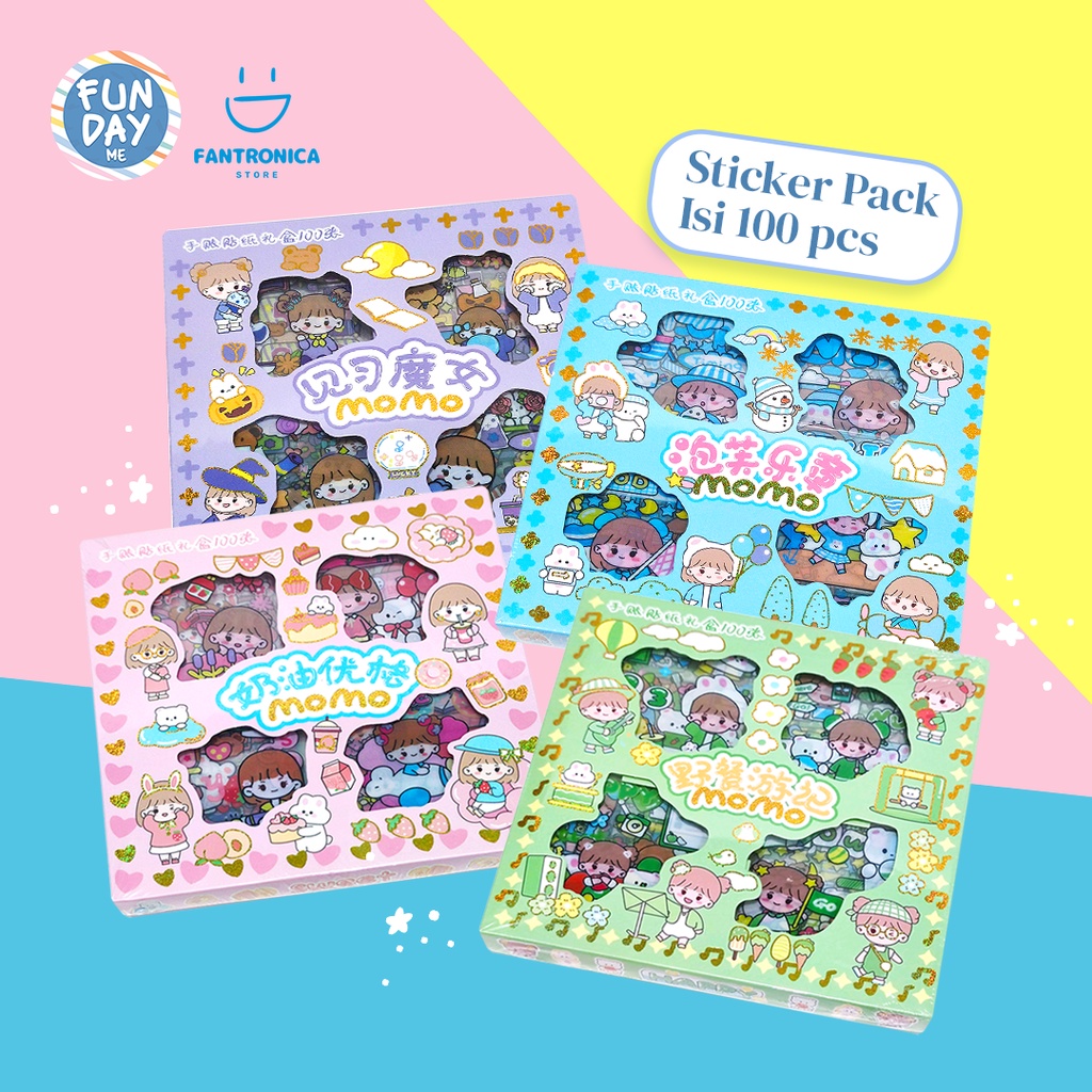 Jual 100 Lembar Stiker Momo Korea Viral Sticker Scrapbook Waterproof