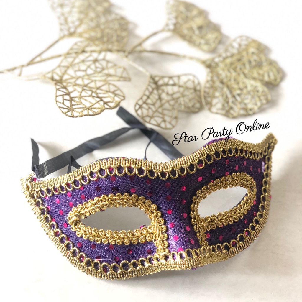 Topeng Renda Emas (banyak warna) / Topeng Pesta / Masquerade / Halloween/ Party Mask/ Women Mask/ Topeng Wanita/ Topeng Pria/ Pesta Kostum