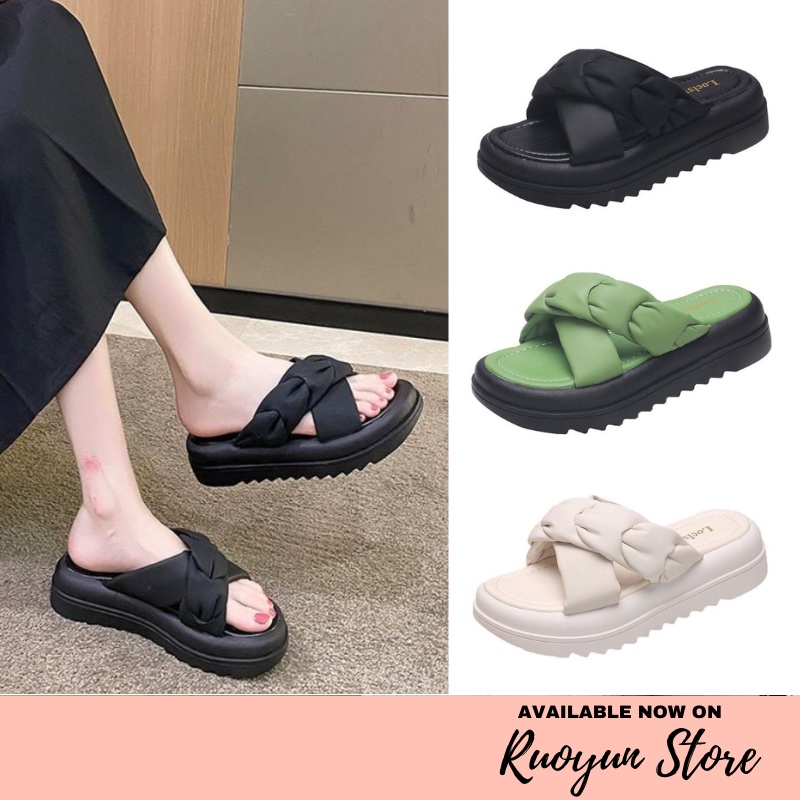 RYX - Puffe Sling Sandal Slip-On Wanita Fashion Casual - Ori Import