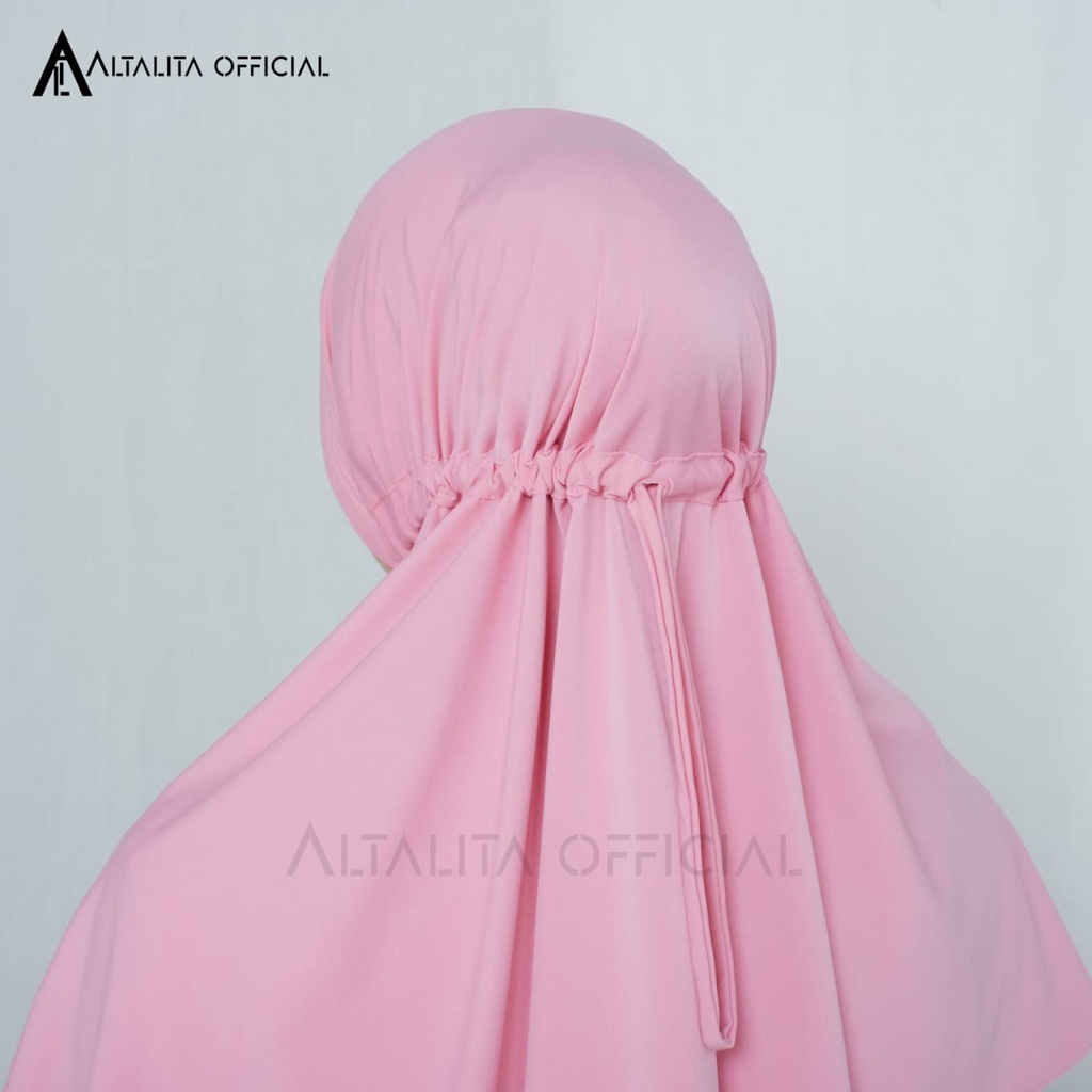 Altalita - Kerudung Bergo Instan Serut Jokowi Menutup Dada pet Antem Polos Bahan Jersey Premium Cocok untuk Sekolah Olahraga Volly Futsal Senam dan Sehari-hari