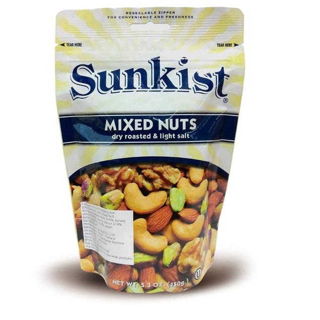 

Terbaru 10.10 Sunkist Dry Roasted & Light Salt Mixed Nuts 150 g (2 Pcs) 
