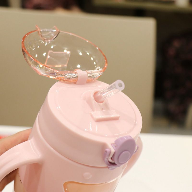 Botol Minum Anak Gagang Sedotan Motif Smile Model Terbaru 420ml BPA FREE 2678