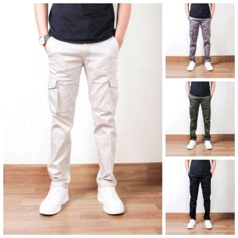 (BISA COD) Celana Cargo Panjang Pria Dewasa Slimfit Size 27-38 Celana