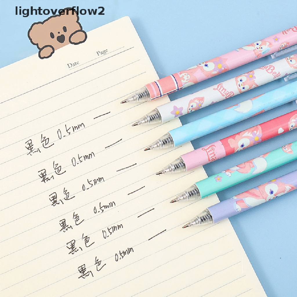 (lightoverflow2) 6pcs / set Pulpen Gel Tinta Biru Bisa Dihapus Untuk Sekolah / Kantor