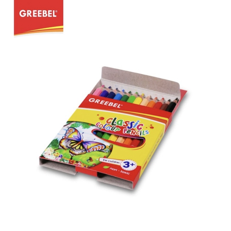 

GREEBEL Half Classic Colour Pencils Non-Toxic 3012 Pensil Mewarnai 12 Warna