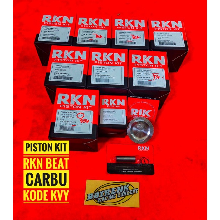 PISTON KIT SEHER SEKER BEAT,SCOOPY,SPACY KODE KVY  RIK RKN RIKEN OVZ STD,25,50,75,100,125,150,200-BOYRENK RACING