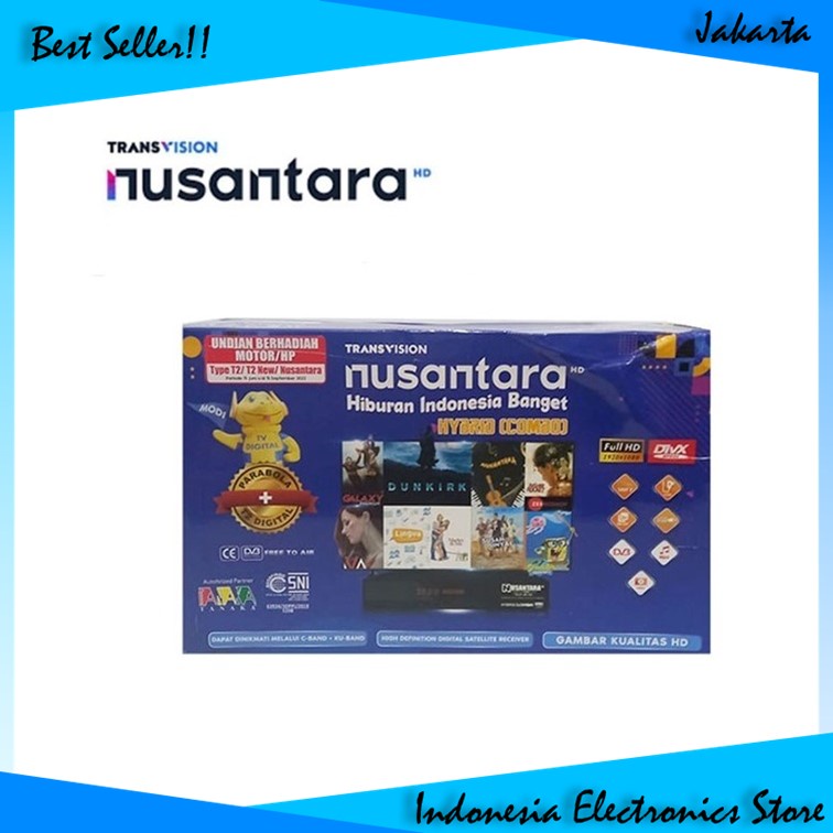 Transvision Nusantara HD Combo Receiver Parabola Set Top Box DVB-T2 Bergaransi IES