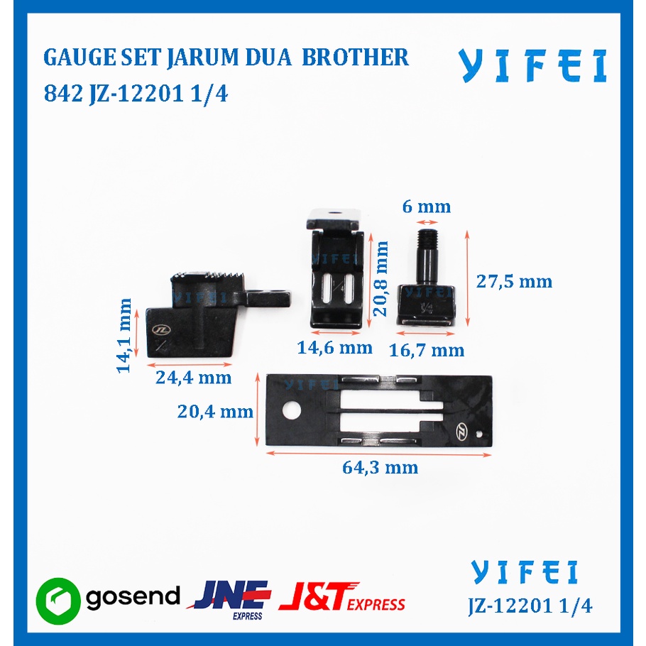 GAUGE SET JARUM DUA BROTHER 842 YIFEI-12201 1/4&quot;