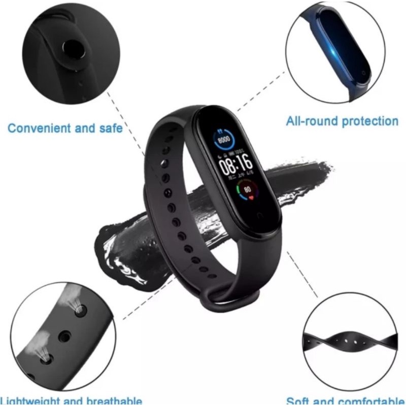 STRAP TALI SILICONE XIAOMI MI BAND 7 6 5 4 3 GELANG SMARTBAND SILICON SILIKON RUBBER KARET TALI JAM MI BAND 7 6 5 4 3 ANTI GORES XIAOMI MI BAND 7 6 5 4 3 PELINDUNG SCREEN GUARD LAYAR  SMARTWATCH MI BAND 7 6 5 4 3 STRAP GELANG TALI XIAOMI MI BAND 7 6 5 4 3