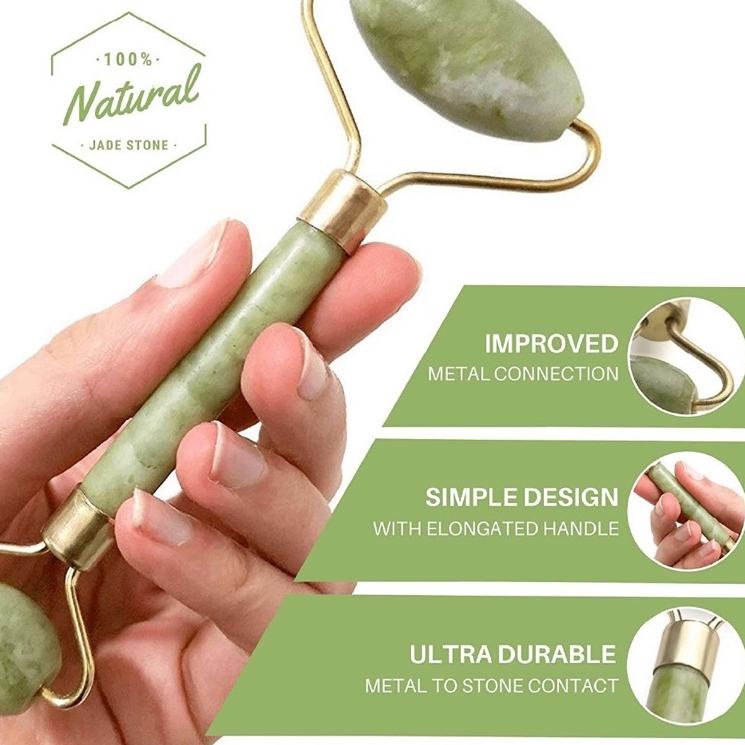 nwfi Jade Roller Face Roller Gua Sha Guasha Premium Real Jade Stone Roller Batu Giok Gua Sha Batu Gi