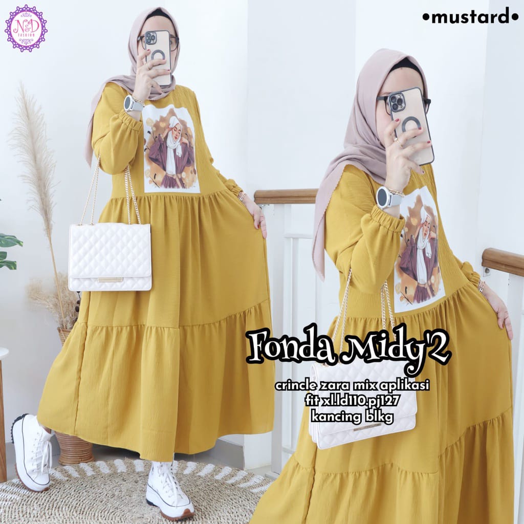 FONDA / GAMIS CRINCLE SABLON TERBARU BEST SELLER / GAMIS VIRAL / TERBARU 2025