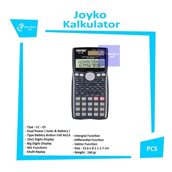 

[COD] Calculator / Kalkulator Joyko CC-25 / Scientific / 401 Functions NEW Kode 1372