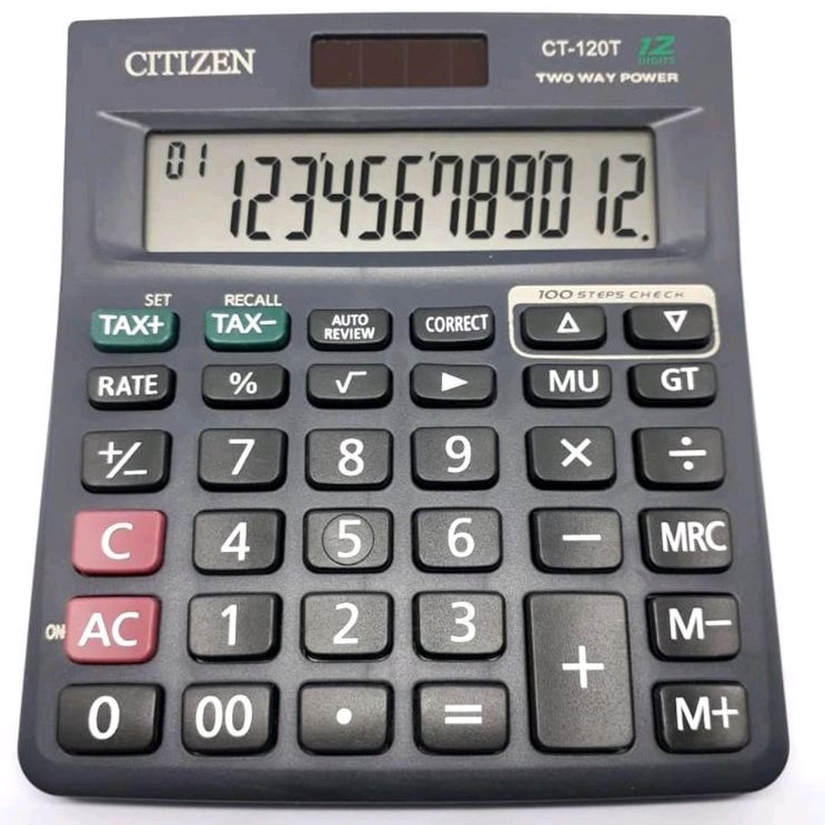 

kalkulator dagang Citizen CT120 T 12 digit ready stock