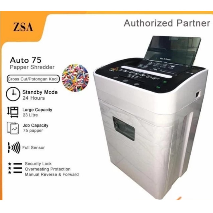 ZSA AUTO 75 PAPER SHREDDER
