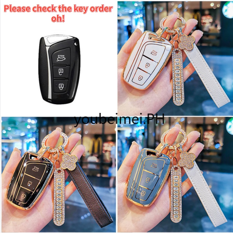 Casing Kunci Mobil Bahan TPU Untuk Hyundai Tucson Creta ix25 ix35 ix45 Santa Fe Verna Mistra Elantra