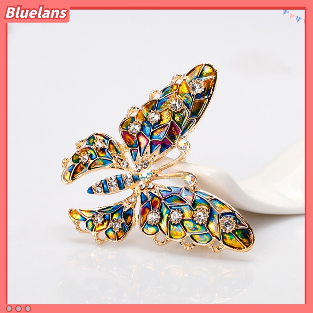 Bluelans Butterfly Rhinestone Colorful Metal Lapel Brooch Pin Fashion Jewelry Women Gift