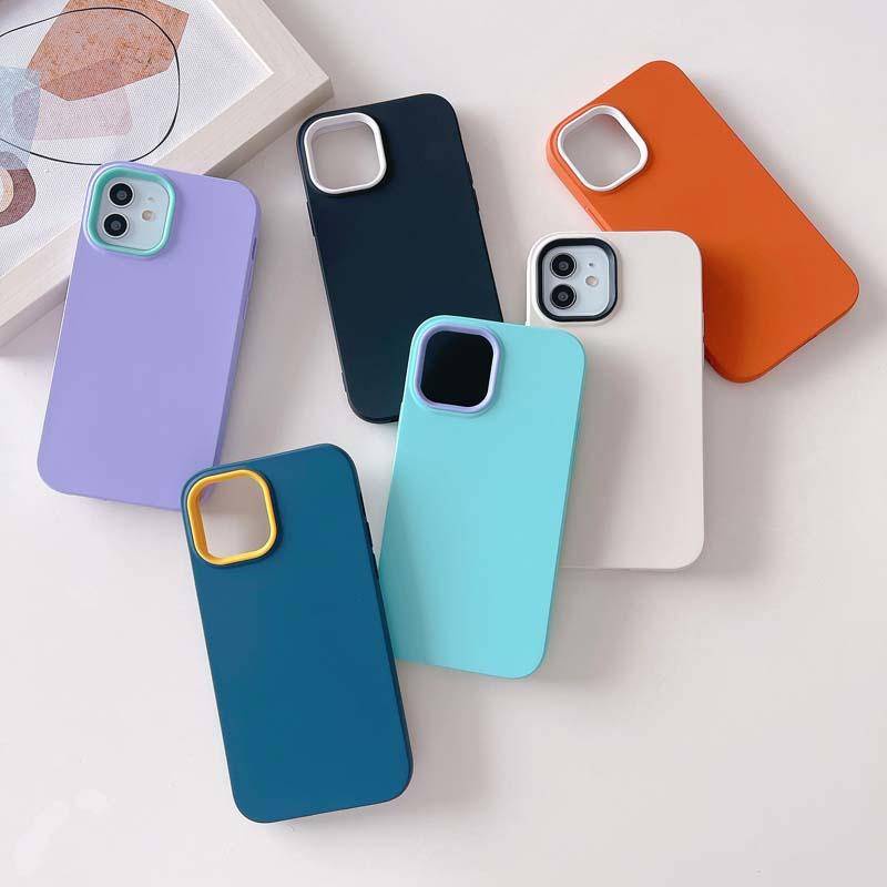 3 in 1 Soft Case Bumper Bahan Silikon Cair Tahan Banting Untuk iPhone X XS MAX XR 7 8 6 6S Plus SE 2022 2020