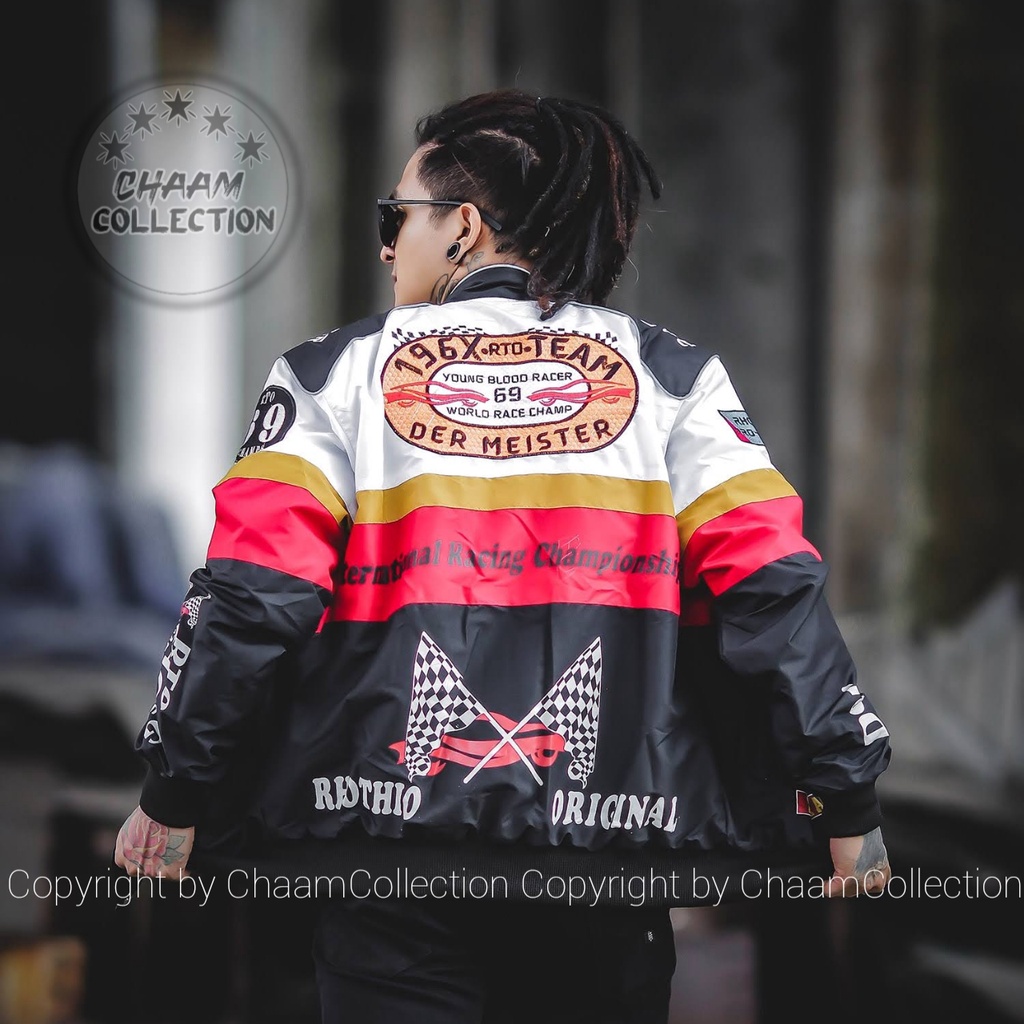 Jaket Nascar Kombinasi Bordir dan Sablon|Jaket Parasut Nascar