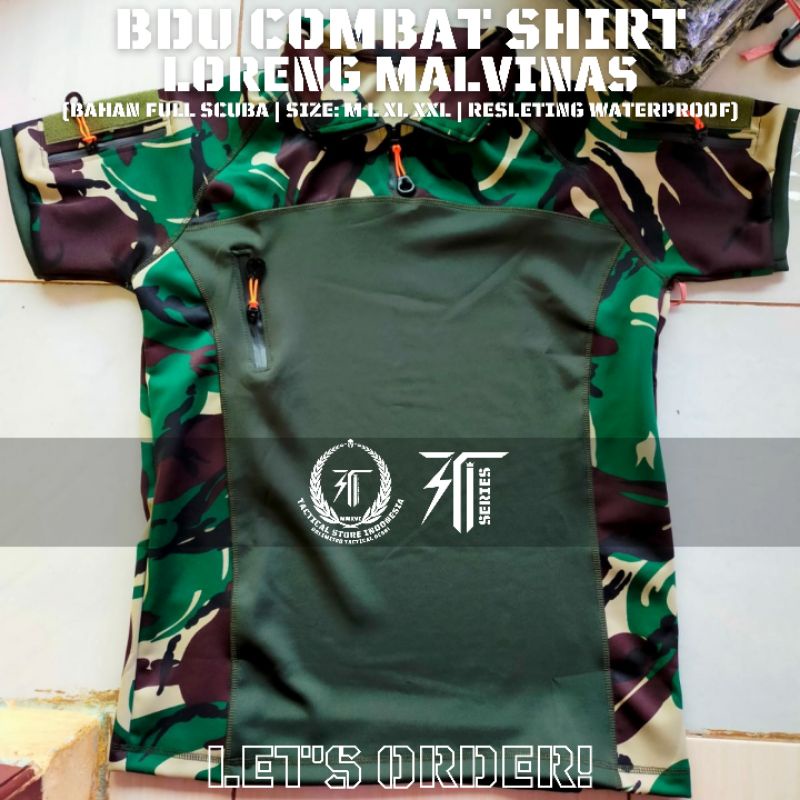 BDU Scuba Loreng Malvinas - BDU Combat Shirt Full Scuba Lengan Pendek