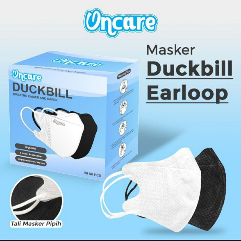 Masker Duckbill Garis 3ply ONCARE Embos isi 50pcs/Disposable Face Mask 3 ply 50 pcs