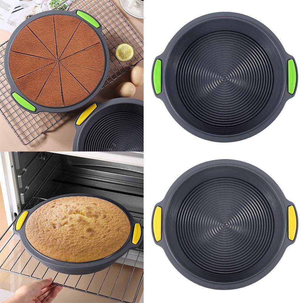 Solighter 9.5inch Cake Silicone Pan Dapur DIY Wavy Bottom Mousse Roti Pizza Pie