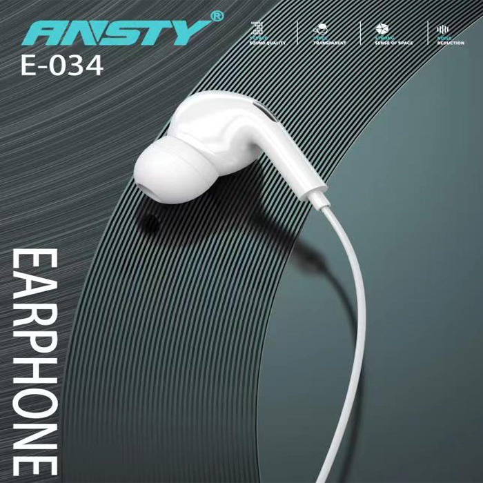 HEADSET EARPHONE HANDSFREE ANSTY E-034 MEGA BASS