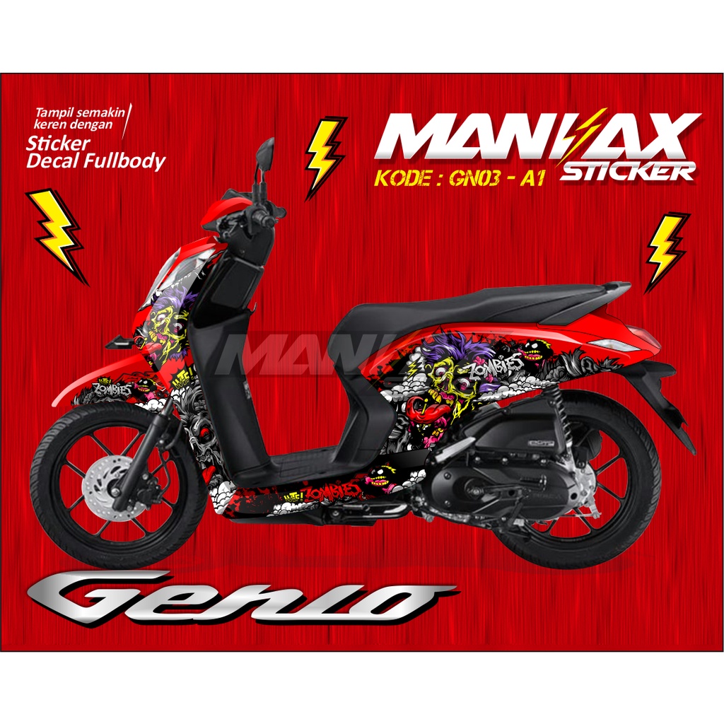 Decal Genio Full Body 2022 Stiker Genio Variasi 2022 Full Body Stiker Motor Genio 2022 ZOMBIE