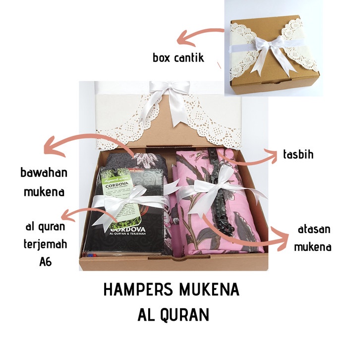 

[COD] HAMPERS KADO CEWEK MUKENA SHABBY AL QURAN FREE TASBIH&BOX CANTIK