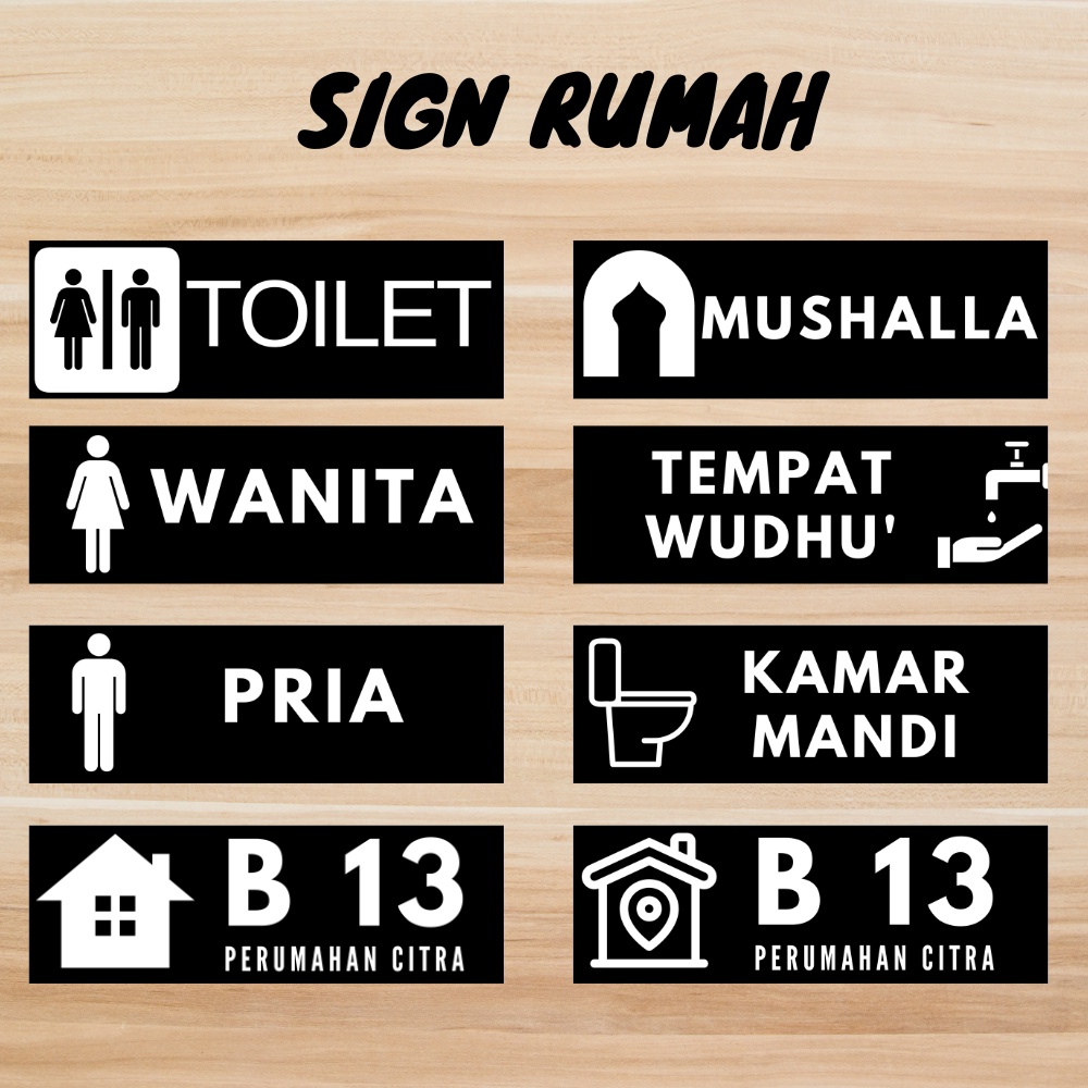 Jual Sign Rumah Toilet Sign Akrilik Sign Mdf Shopee Indonesia