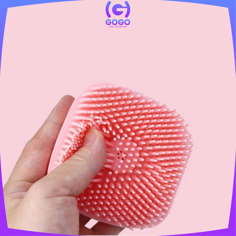 GOGO-C284 Spons Mandi Shower Brush / Sikat Mandi Silikon Dispenser Sabun Mandi Portable / Sikat Badan Silikon