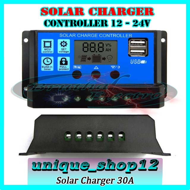 PROMO SOLAR CELL SOLAR PANEL PENEL SURYA CHARGE SCC CONTROLLER 20A - 30A - 60A SOLAR CELL TENAGA