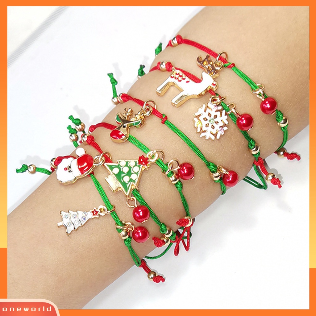 |Oneor Buku Literatur Dalam Bahasa Mandarin| Gelang Rajut Tangan Desain Pohon Natal Santa Claus Rusa Snowflake Untuk Unisex