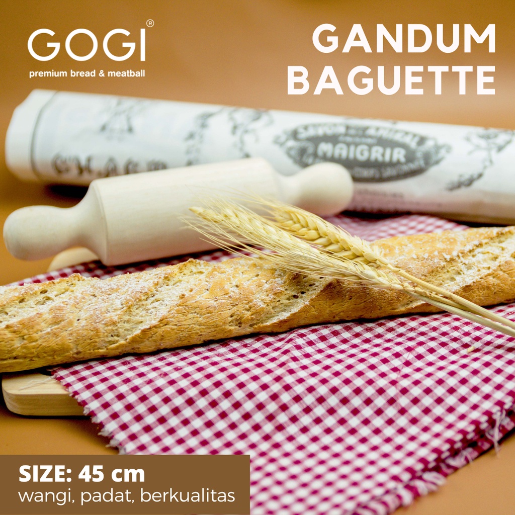 

Isi 1 Pcs Roti French Baguette Gandum 45cm/ Whole Wheat Baguette Bread Wholemeal