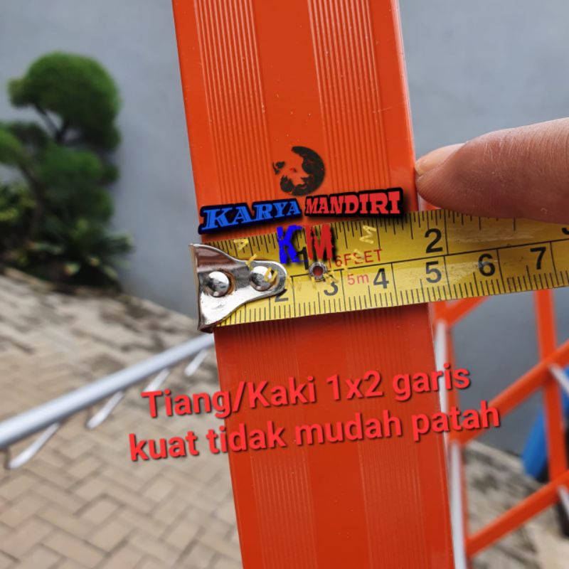 Jemuran Baju Livina Jumbo p12 / Pakaian / Lipat / Aluminium Warna /180 CM / 1,8 Meter / orange