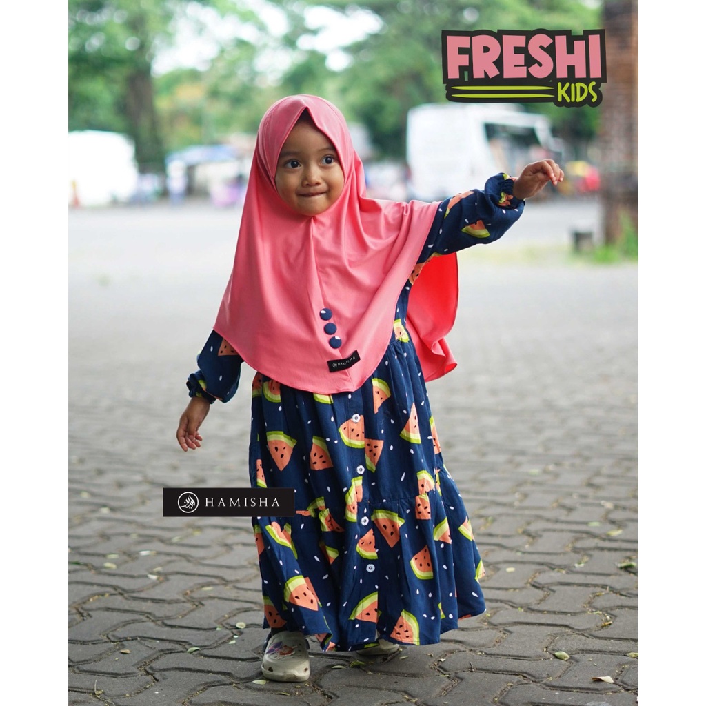 FRESHI KIDS HAMIS ANAK ALIFA ORI HAMISHA COUPLE KAKAK ADEK SETELAN MUSLIM ANAK PEREMPUAN COUPLE ANAK