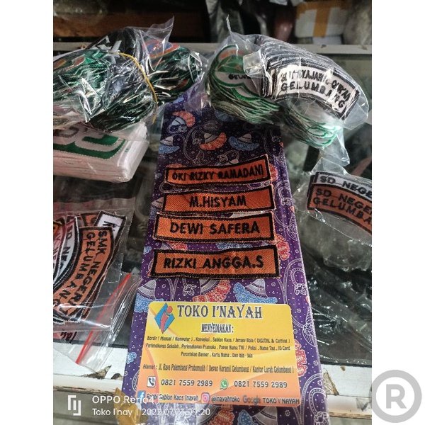 bordir nama pramuka Bordir Nama Custom