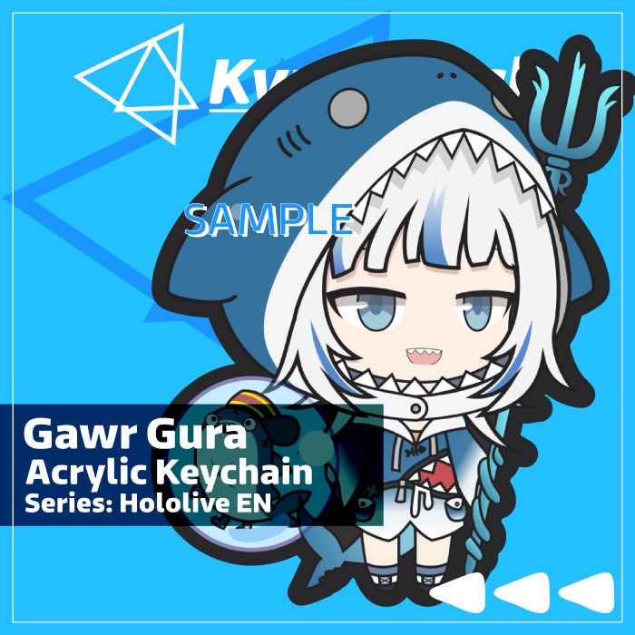 Keychain Hololive English Gawr Gura
 | KyraMerch Anime Fanmerch Dealer