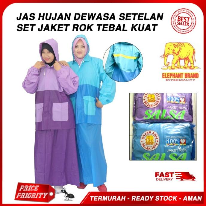 Jas Hujan Rok Salsa / Jas Hujan Rok Dewasa / Jas Hujan Rok Merek Gajah