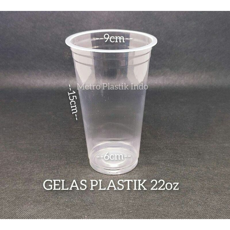 Gelas Plastik Bening 22oz 50pcs | Cup Plastik Minum 22 Oz 50pcs