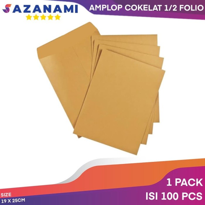 

Terbatas Amplop Coklat 1/2 Folio 19 X 25Cm Amplop Surat Cokelat 1 Pack Murah