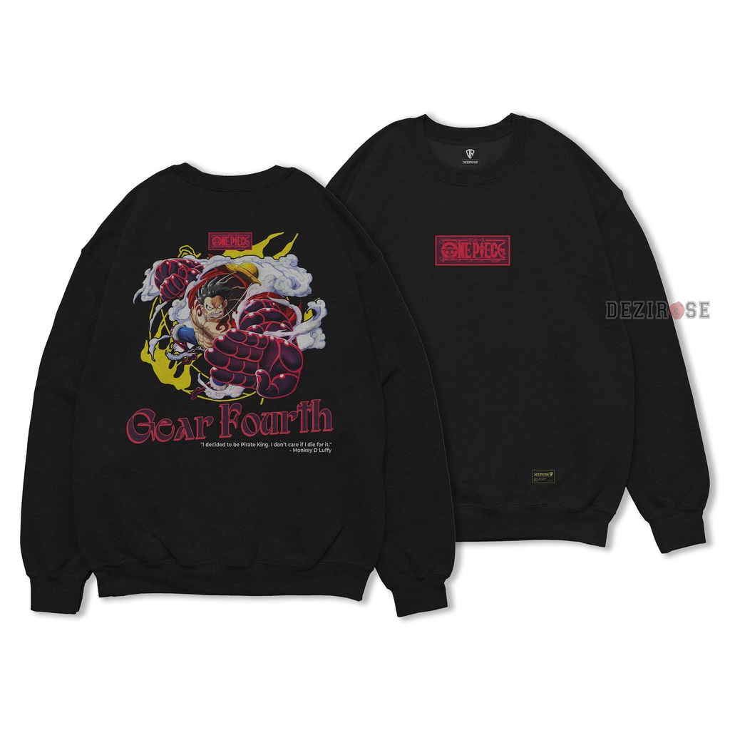 DEZIROSE Sweater Crewneck Anime One Piece Pria &amp; Wanita Distro Original Fleece Tebal Premium Size M L XL XXL