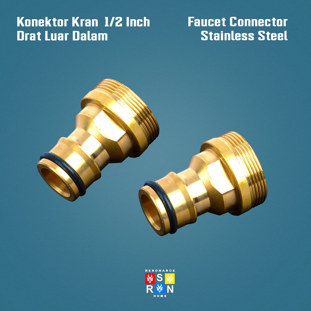 Drat Konektor Kran Selang Drat Luar Dalam 1/2 Inch / Resonance Home