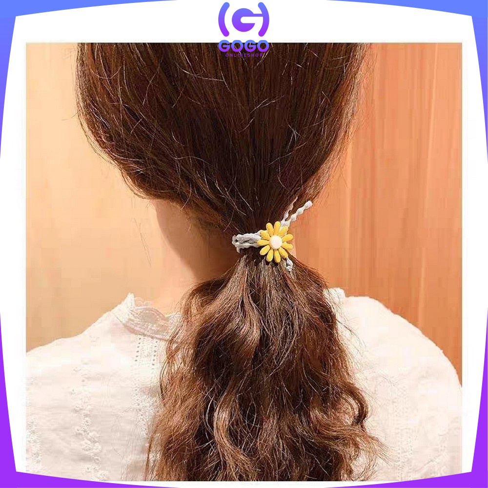 GOGO-C330 C337 Karet Ikat Rambut Wanita Motif Bunga / Kunciran Rambut Korea / Kuncir Rambut Anak / Ikat Rambut Karet Elastis