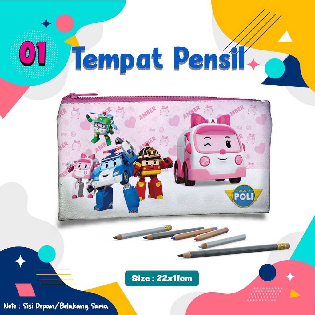 

Pencil Case Robocar Poli Amber#001 Tempat Pensil Kode 001 Dompet Kostak