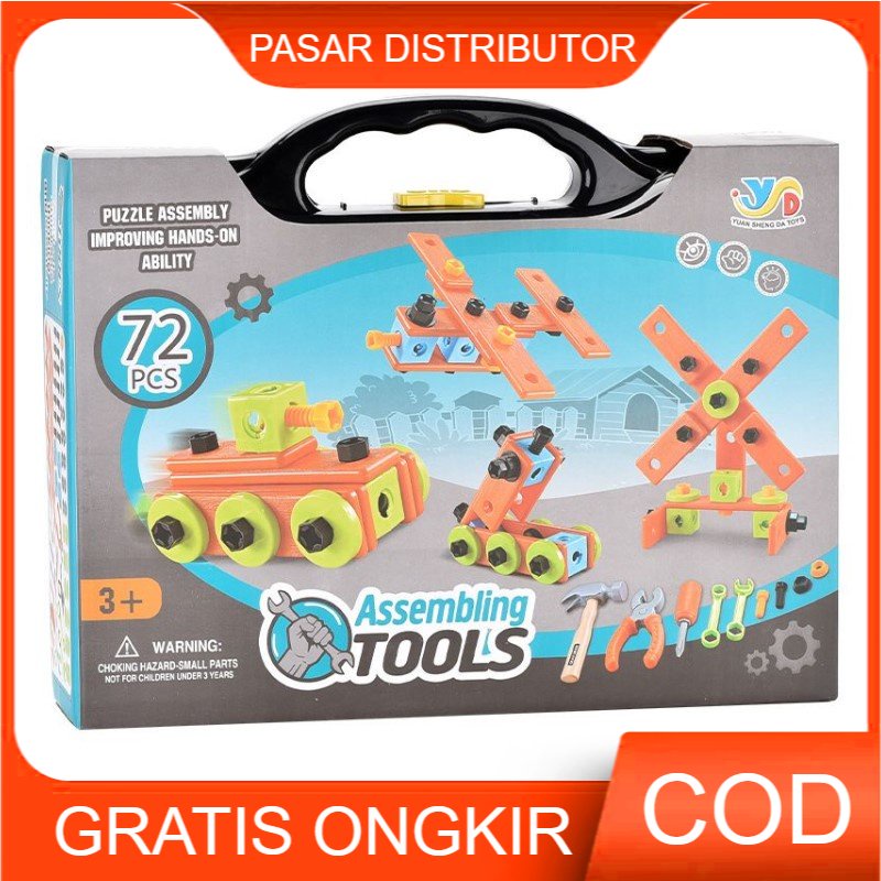 Mainan Anak ASSEMBLING TOOLS KOPER 72PCS Mainan Edukasi Pertukangan