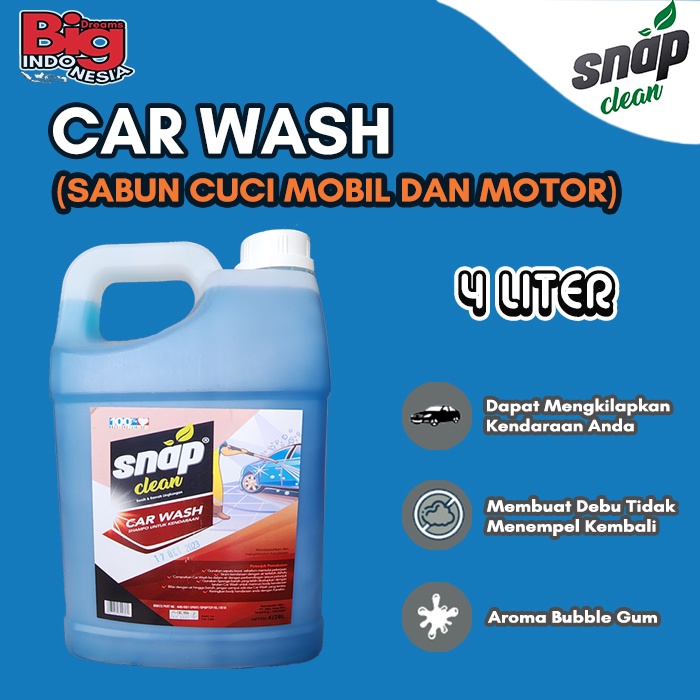 Sabun Cuci Mobil Motor Shampo Snap Clean 4 Liter