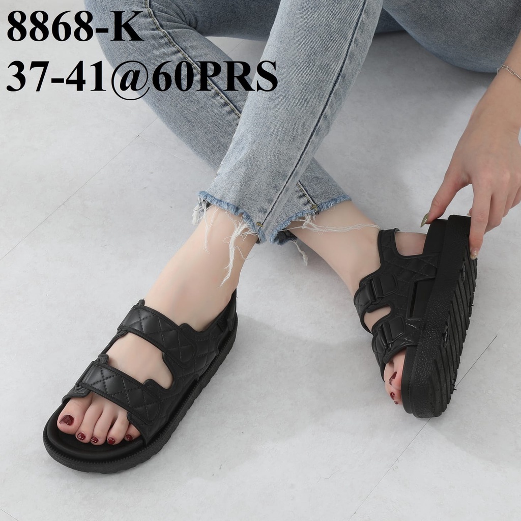 SANDAL WANITA TALI BELAKANG IMPORT BAN 2 8868-K SANDAL GUNUNG SLOP KARET SIZE 37-41 HARGA GROSIR