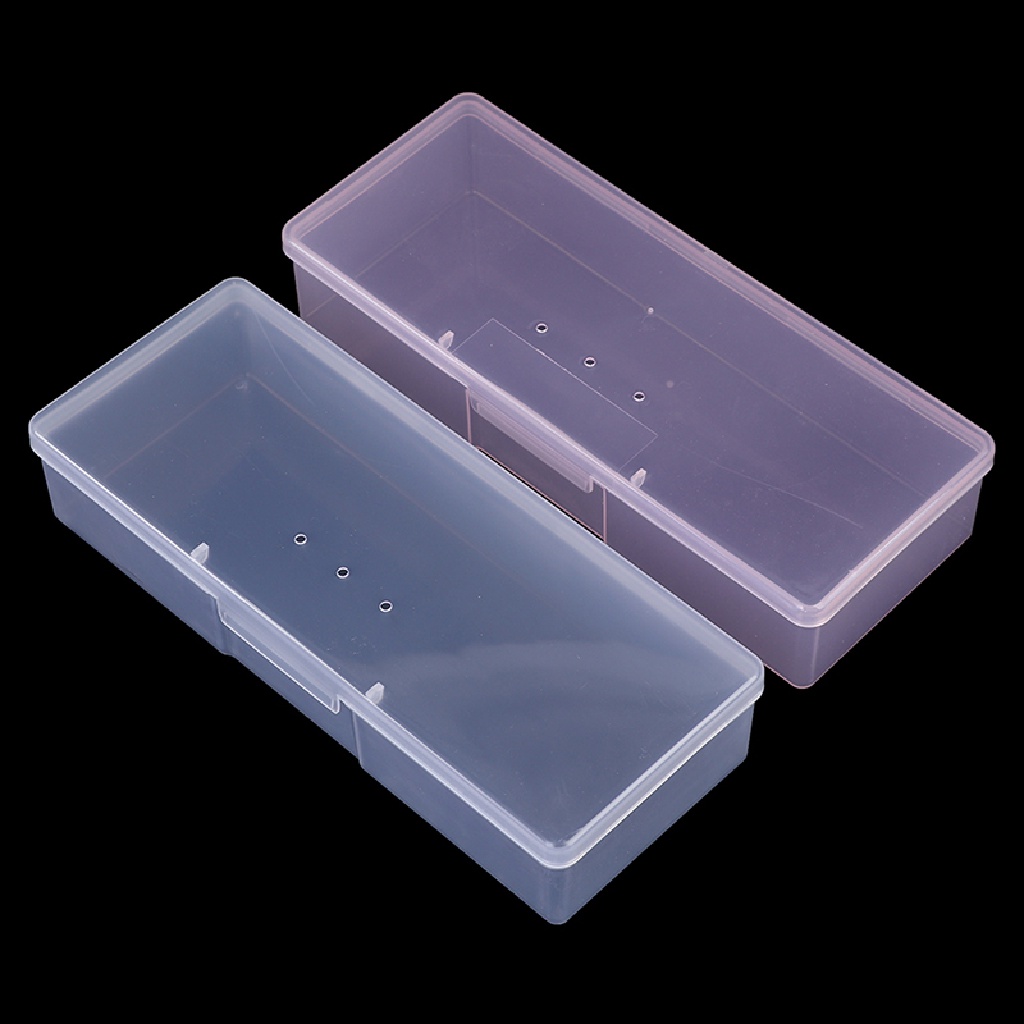 (lightoverflow2) Kotak Penyimpanan Kuas Nail Art Bahan Plastik Transparan