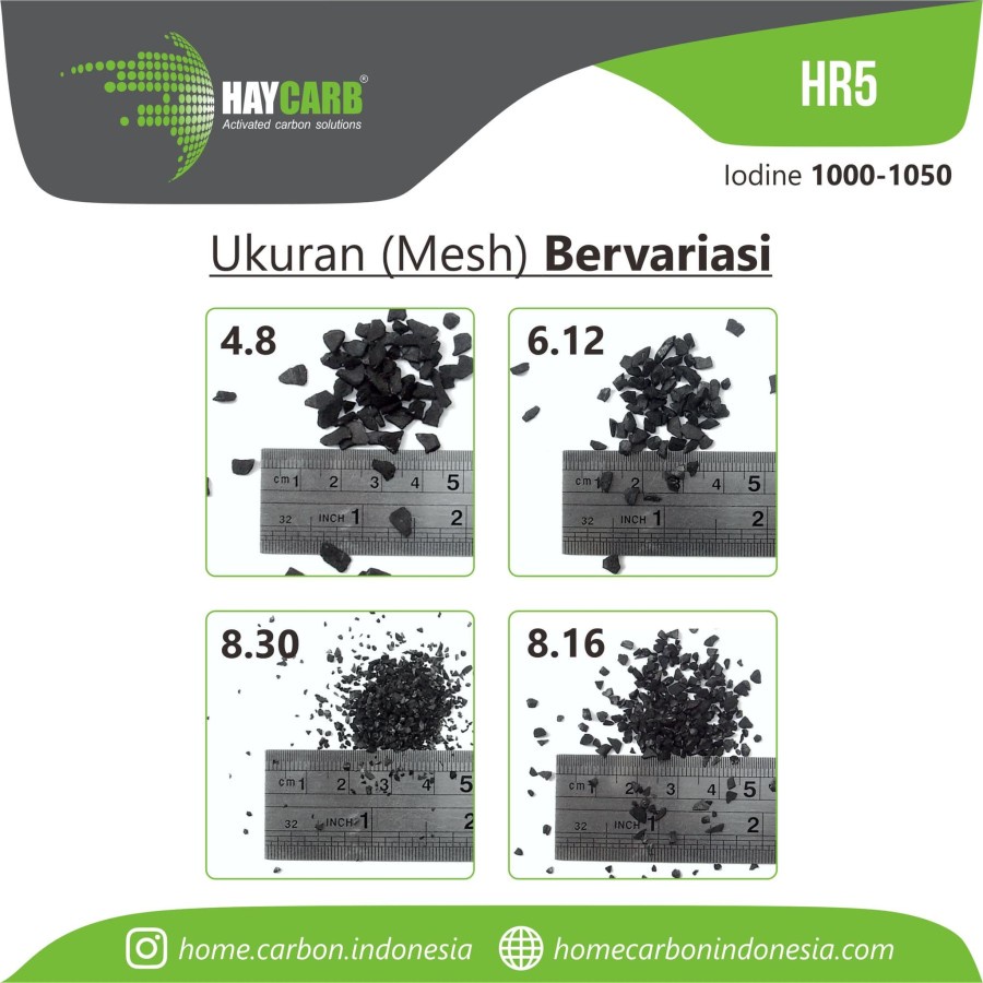 Activated Carbon Industri Farmasi / HayCarb HR 5 IODINE 1050 MESH 4X8