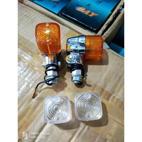 SEIN RETENG VARIASI CLASSIC MODEL KOTAK IMPORT BESI DOUBLE KACA CB GL MP TIGER C70 C50